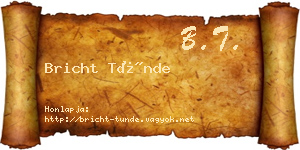 Bricht Tünde névjegykártya